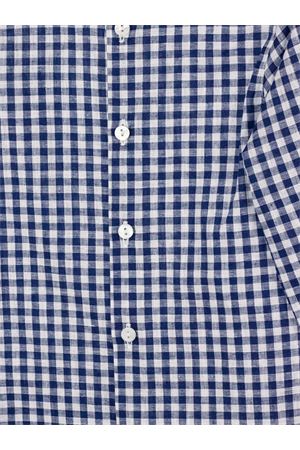 Camicia a quadri in cotone e lino blu e bianco LITTLE BEAR KIDS | 3242QUADROBLU